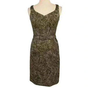 RICKIE FREEMAN Teri Jon Bronze Dress Size 4 Cocktail Party Wedding Rhinestone